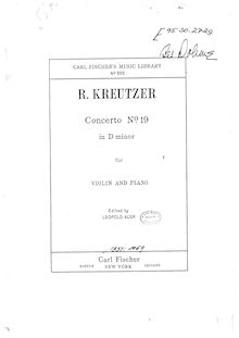 Partition de violon, violon Concerto No.19, Kreutzer, Rodolphe