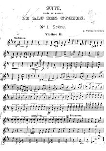 Partition violons II, Swan Lake, Лебединое озеро, Tchaikovsky, Pyotr