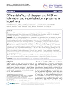 Differential effects of diazepam and MPEP on habituation and neuro-behavioural processes in inbred mice