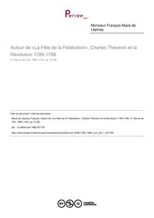 Autour de «La Fête de la Fédération», Charles Thévenin et la Révolution 1789-1799 - article ; n°1 ; vol.83, pg 51-60