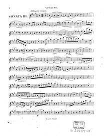 Partition violon, 3 violon sonates, Onslow, Georges