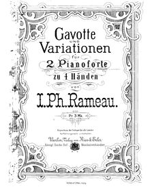 Partition complète, Gavotte et Variations, A minor, Rameau, Jean-Philippe