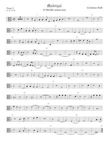 Partition ténor viole de gambe 3, alto clef, Madrigali a 5 voci, Libro 7