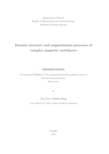 Domain structure and magnetization processes of complex magnetic multilayers [Elektronische Ressource] / by Cristina Bran