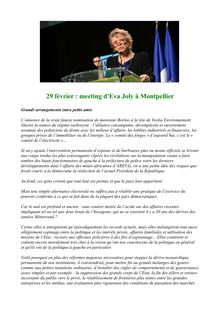 29 février : meeting d Eva Joly à Montpellier