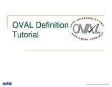 OVAL Tutorial 2 -  Definitions