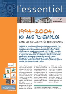1994-2004 : 10 ans d emploi dans les collectivités territoriales