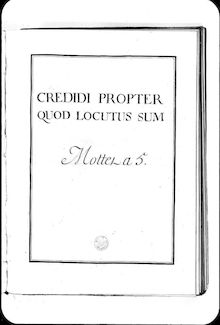 Partition complète, Credidi propter, Grand motet, Lalande, Michel Richard de