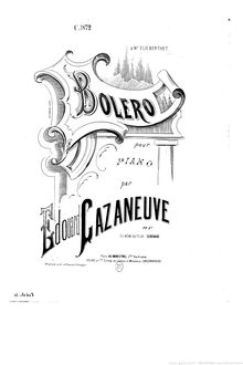 Partition complète, Boléro, G minor, Cazaneuve, Édouard