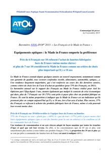 Communiqué de presse : les français et le made in France, Atol les opticiens 2013
