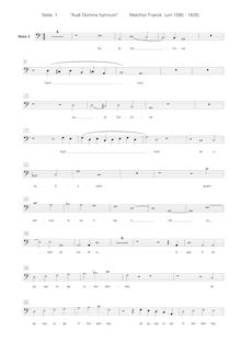 Partition basse 2 , partie, Audi Domine hymnum, Franck, Melchior