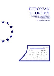 Corporate tax competition and coordination in the European Union