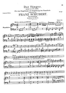 Partition 1st version, published as Op.117, Der Sänger, D.149 (Op.117)