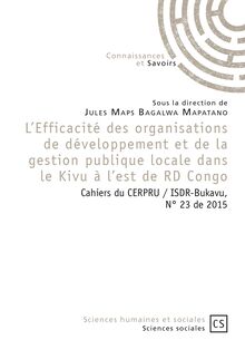 L Efficacité des organisations de développement et de la gestion publique locale dans le Kivu à l est de RD Congo