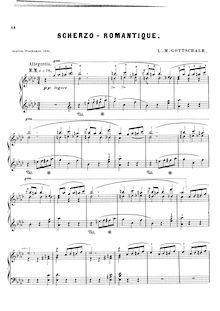 Partition complète, Scherzo Romantique, Op.71, Gottschalk, Louis Moreau par Louis Moreau Gottschalk