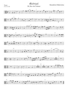 Partition ténor viole de gambe 2, alto clef, Il quinto libro de madrigali a cinque voci. par Benedetto Pallavicino