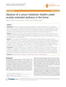 Absence of a serum melatonin rhythm under acutely extended darkness in the horse