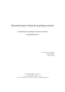 Documents pour l’étude de la politique sociale