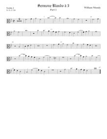 Partition viole de gambe aigue 2, alto clef, Sermone Blando, Mundy, William