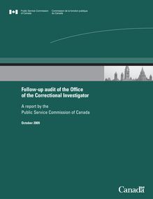 Follow-up audit of the Ofﬁce of the Correctional Investigator