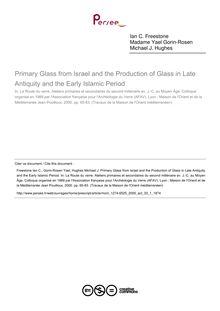 Primary Glass from Israel and the Production of Glass in Late Antiquity and the Early Islamic Period - article ; n°1 ; vol.33, pg 65-83