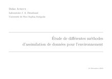 Didier Auroux Laboratoire J A Dieudonne