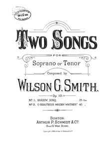 Partition No.1 - Shadow Song, 2 chansons, Two Songs for Soprano or Tenor