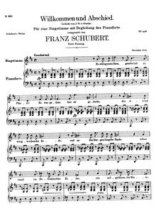 Partition 1st version, Willkommen und Abschied, D.767 (Op.56 No.1)
