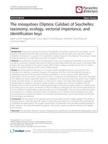 The mosquitoes (Diptera: Culidae) of Seychelles: taxonomy, ecology, vectorial importance, and identification keys