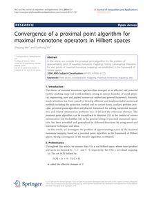 Convergence of a proximal point algorithm for maximal monotone operators in Hilbert spaces