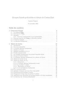 Groupes formels p divisibles et theorie de Cartier Zink