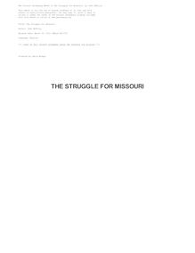The Struggle for Missouri