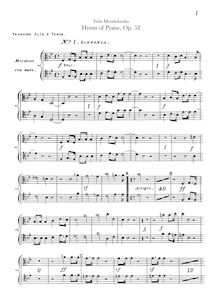 Partition Trombone 1/2 (Alto/ténor), basse, Symphony No.2 en B♭ major (“Hymn of Praise”)
