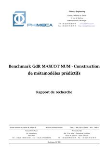 Benchmark GdR MASCOT NUM - Construction de métamodèles prédictifs