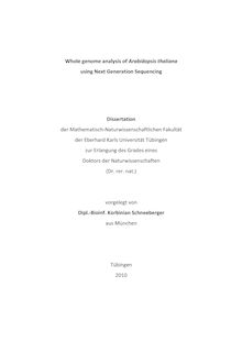Whole genome analysis of Arabidopsis thaliana using next generation sequencing [Elektronische Ressource] / vorgelegt von Korbinian Schneeberger
