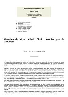Mémoires de Victor Alfieri, d’Asti