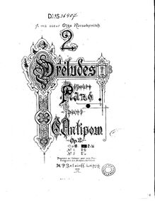Partition complète, 2 préludes, Antipov, Konstantin