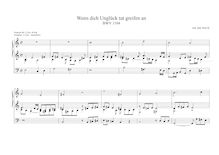 Partition 19a. Wenn dich Unglück tut greifen an, BWV 1104 (3-staff notation), pour Neumeister Collection, BWV 1090-1120