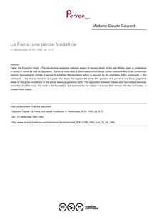 La Fama, une parole fondatrice - article ; n°24 ; vol.12, pg 5-13