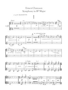 Partition trompette 1/2, 3/4 (F), Symphony en B-flat major, Chausson, Ernest