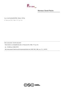 La comptabilité des Arts - article ; n°1 ; vol.73, pg 5-8