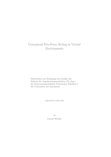Conceptual free-form styling in virtual environments [Elektronische Ressource] / von Gerold Wesche