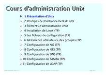 Cours d administration Unix Cours d administration Unix