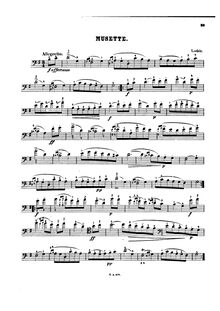 Partition de violoncelle, Musettte, G Major, Leclair, Jean-Marie