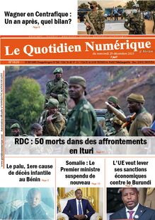 Le Quotidien Numérique d’Afrique n°1820 - du mercredi 29 décembre 2021