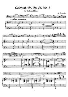 Partition de piano et violoncelle Part, Orientale, 4 Morceaux