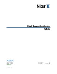 Nios II Hardware Development Tutorial