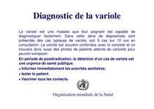 Diagnostic de la variole