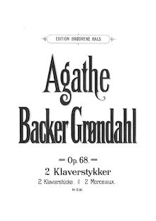 Partition complète, 2 Piano pièces, Backer-Grøndahl, Agathe