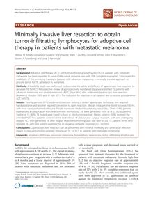 Minimally invasive liver resection to obtain tumor-infiltrating lymphocytes for adoptive cell therapy in patients with metastatic melanoma